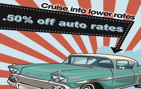 Cruise into lower rates! 0.50% off auto rates